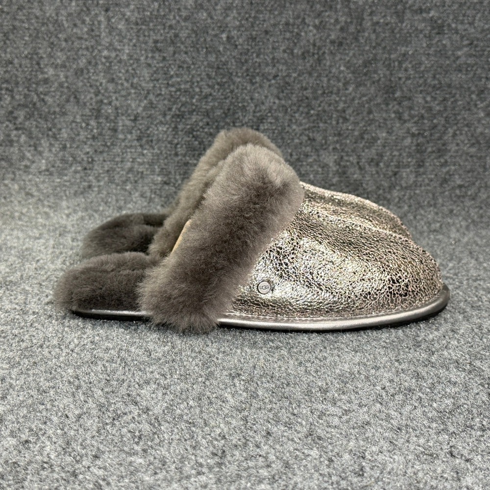 UGG Scuffette II Metallic Sparkle Slippers Women's 8 Gold Grey Comfy House Shoes